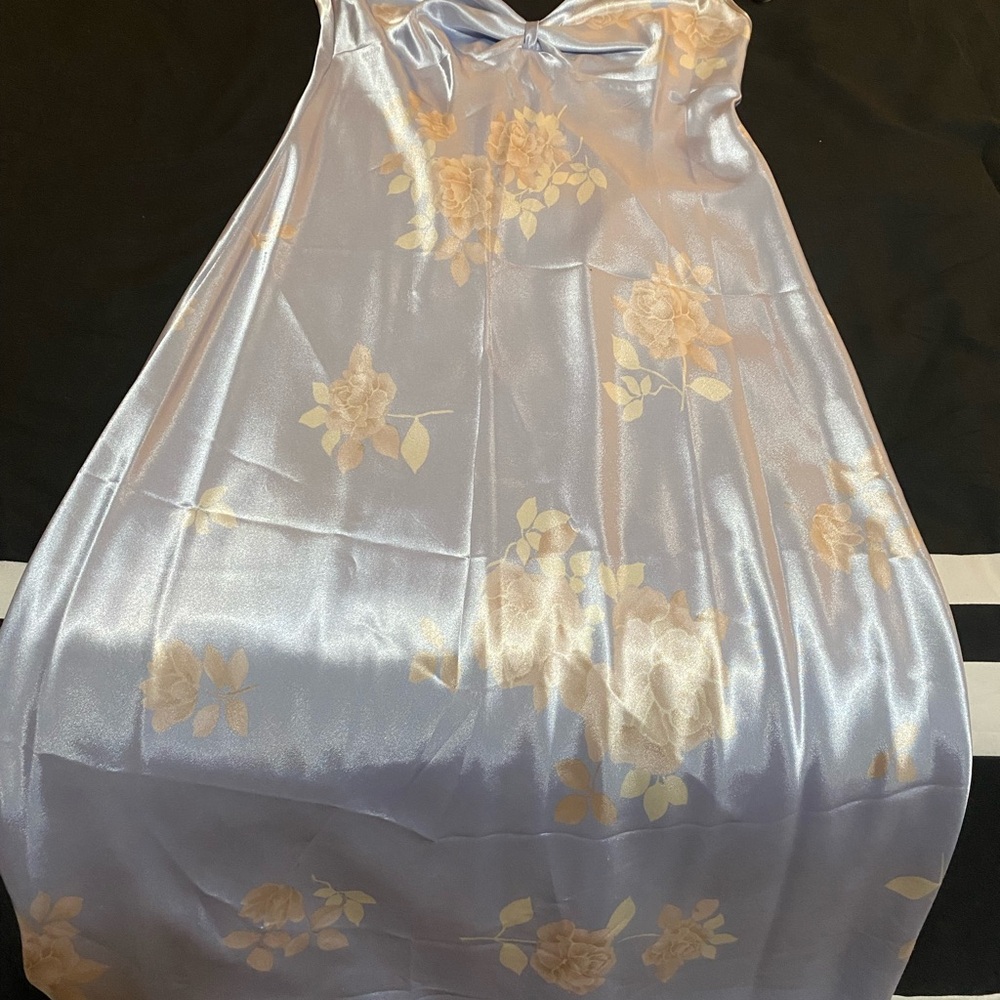 Jones New York Satin Nightgown - Lavender and Gold Floral